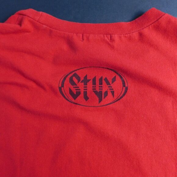 Double Dutch STYX Juniors Womens XL Graphic Band Tee Red Short Sleeve Cotton EUC - Picture 5 of 12